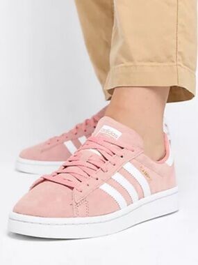 Adidas Campus Pink Suede Sneakers Womens 9.5 Casual Retro Streetwear Skater